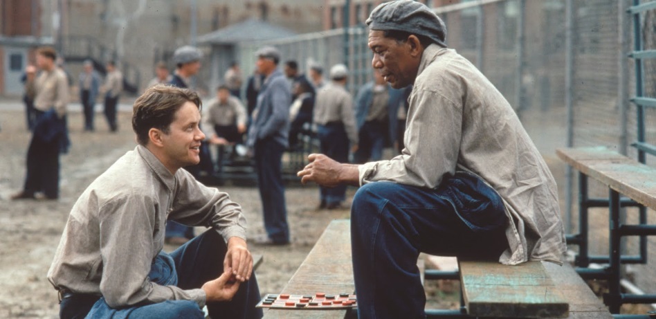 Tim Robbins e Morgan Freeman em "Um sonho de liberdade": um dos preferidos do público, também agrada em Hollywood