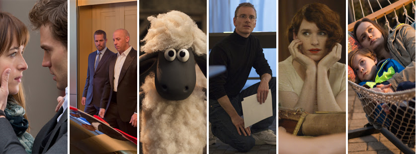 “Cinquenta Tons de Cinza”, “Velozes e Furiosos 7”, “Shaun, o Carneiro”, “Steve Jobs”, “A Garota Dinamarquesa” e “O Quarto de Jack”: Os filmes da Universal na disputa