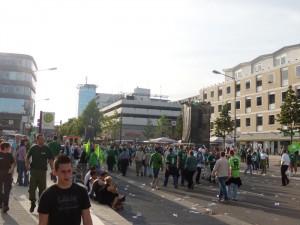 Torcida do Wolfsburg comemora