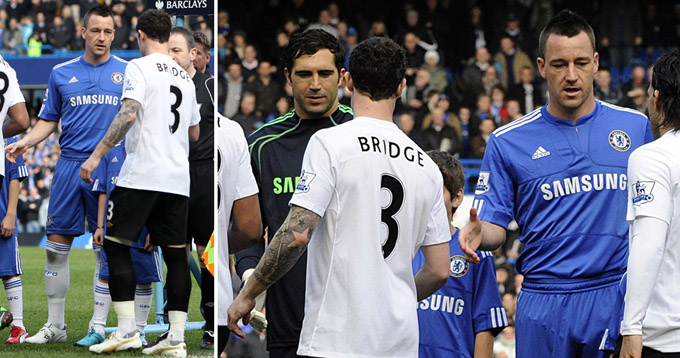 Bridge e Terry: fair-play tem limite (fotos Getty Images e AP)