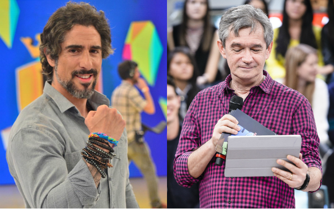 Marcos Mion e Serginho Groisman (Fotos: Antonio Chahestian/Record e Ramón Vasconcelos/Globo)