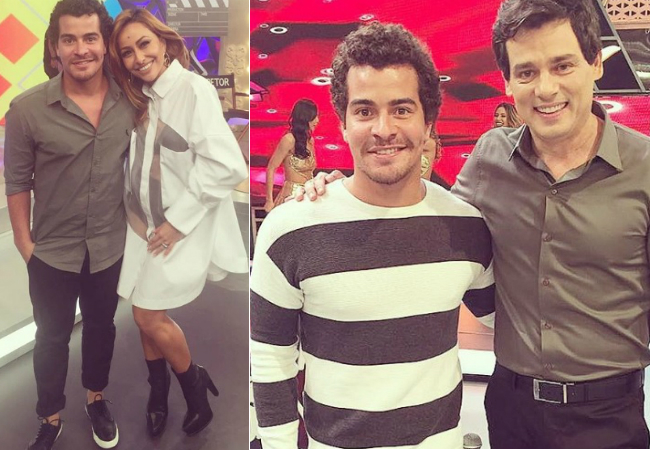 Thiago Martins no programa de Sabrina Sato, na Record, e no "Sabadão com Celso Portiolli, no SBT (Reprodução/Instagram)