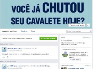 Página no Facebook contra os cavaletes eleitorais (Imagem: Reprodução)