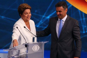 Dilma e Aécio, no debate da Band (Foto: Marcos Bezerra/Futura Press)
